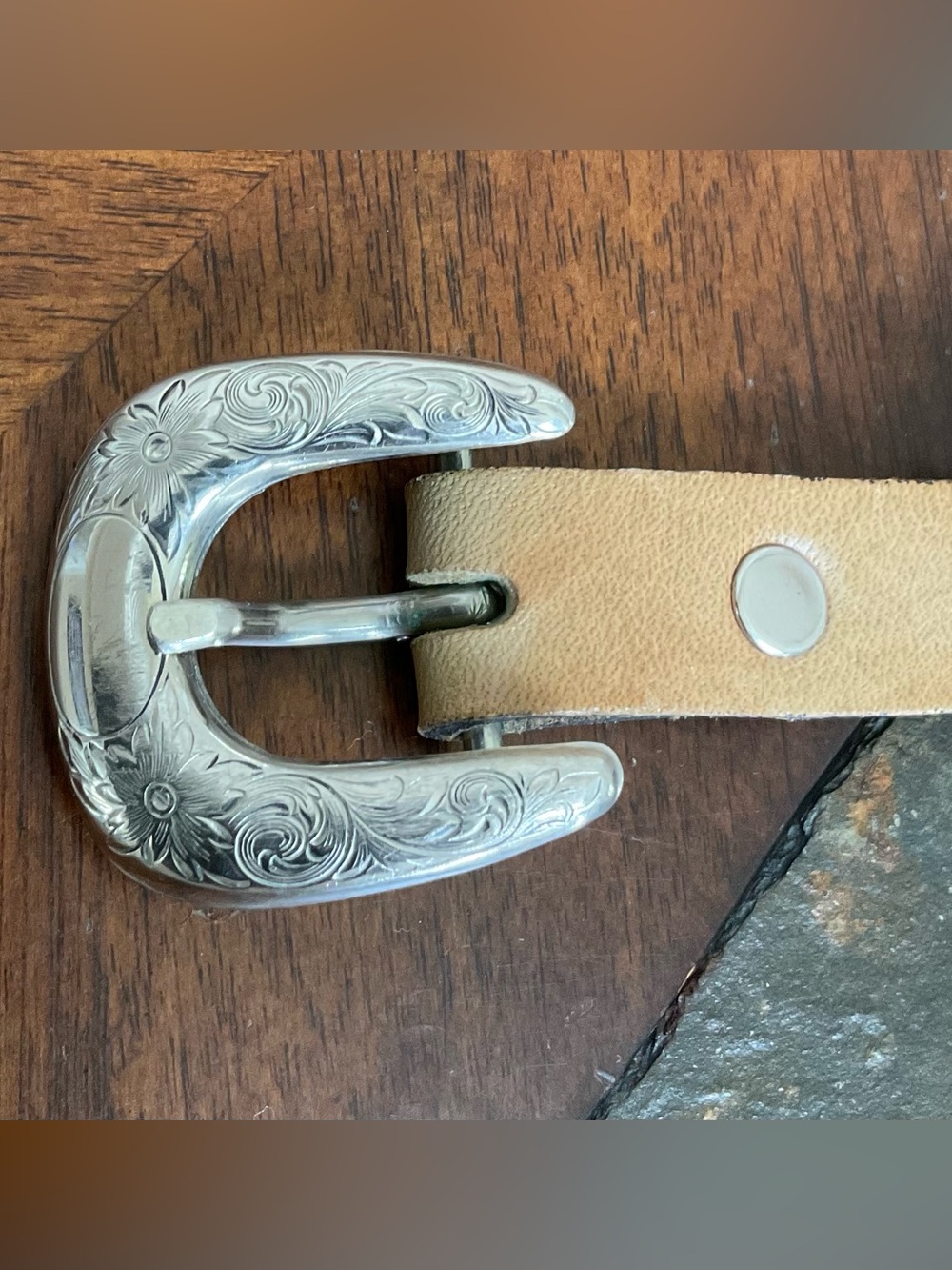 Brown Leather Concho Belt - Picture 5 of 9